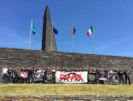 Italian neo-Nazis, including the Pavia Skins, at Futa Pass.