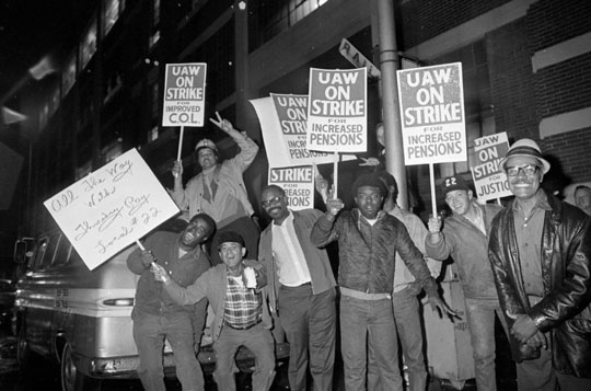 GM strikers in Detroit, September 14, 1970