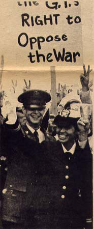 Soldiers on an anti-war demonstration